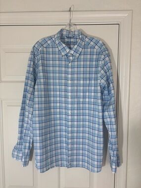 Vineyard Vines OTG On The Go Performance Plaid Casual Button Down Shirt Lg Brrr